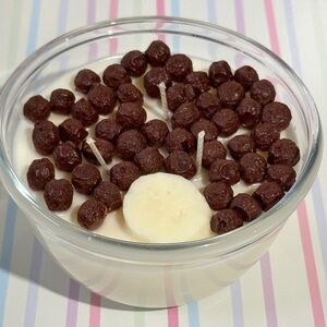 9 oz 3 Wick Chocolate Puffs Cereal Bowl Candle